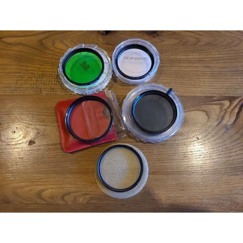 5 Camera Lens Filters-QUANTARAY 52-SOLIGOR 55-POLARIZER 52-HOLAR HMC 52-PRINZ 49
